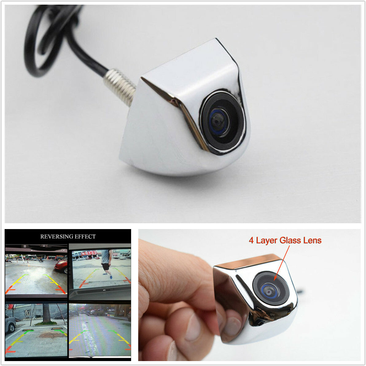 High-definition 170-degree wide-angle forward-facing backup reverse parking assist camera for cars. n