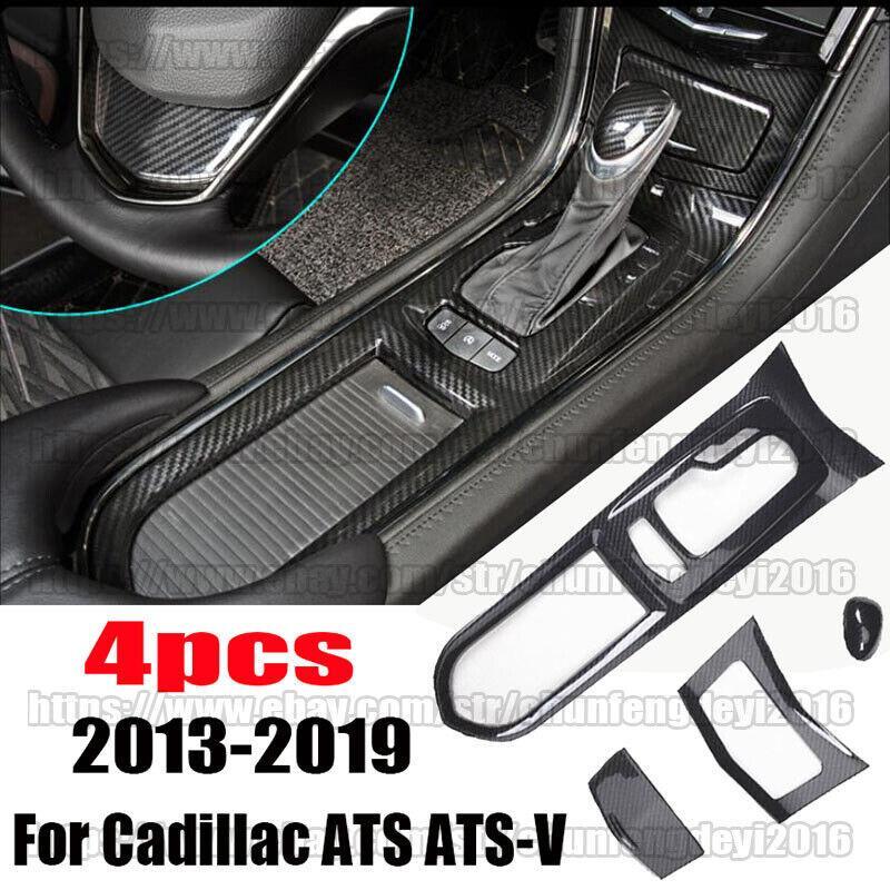 for Cadillac ATS ATS-V 2013-2019 Carbon Fiber Center Console Gear Shift Panel 4P