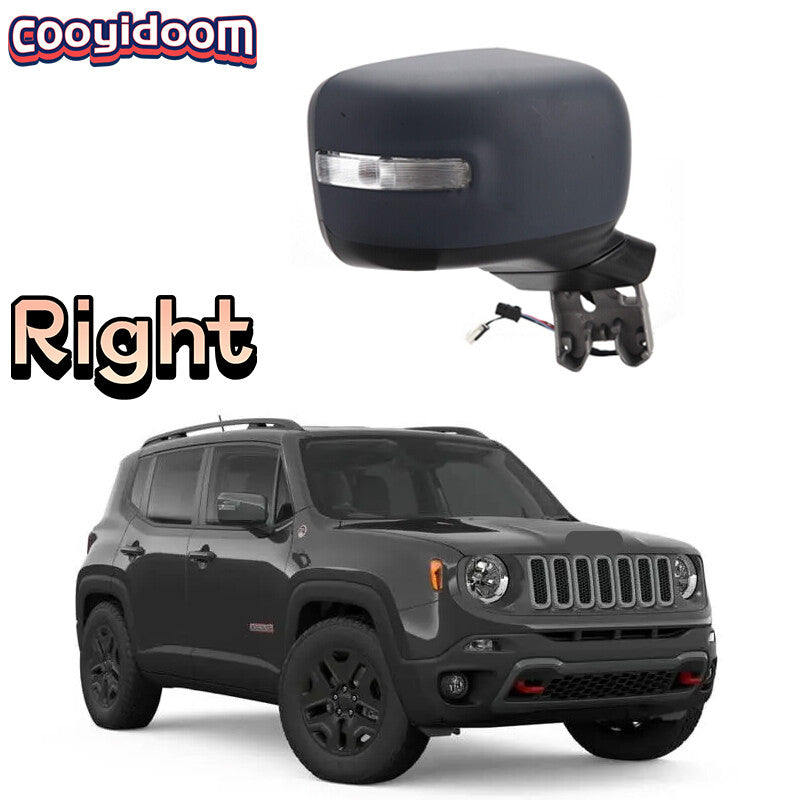 for Jeep Renegade 2015-2018 models, right-side power mirror without heated indicator light.