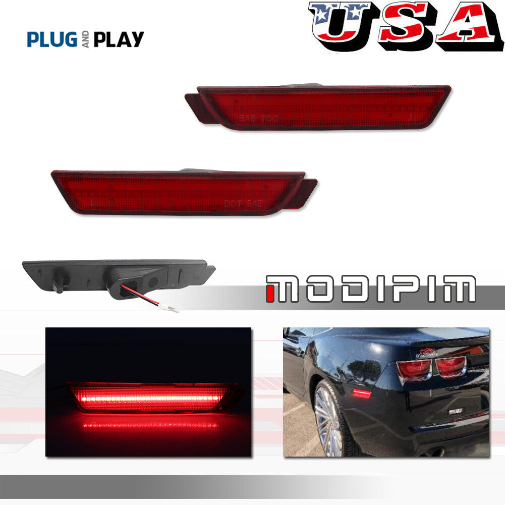 Bright Red Rear Fender Marker LED Light for Camaro 2010-15, Red Lens - v