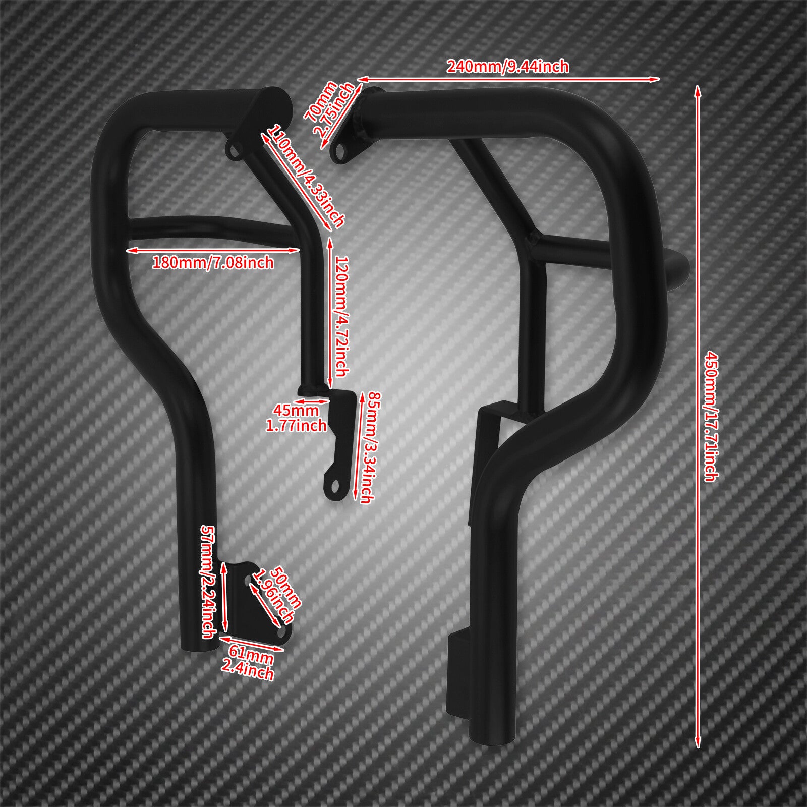 Black Front Engine Guard Crash Bar Fit for Kawasaki Vulcan S 650 VN650 2015-2023