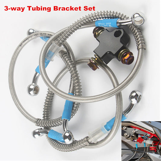 CNC hydraulic brake hose, T-shirt connector, three-way hose kit for motorcycles - n