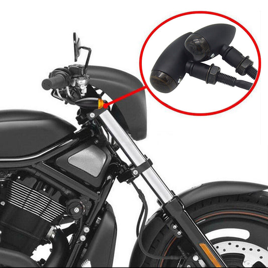 pair of universal motorcycle turn signal lights, for mini flashing amber indicator lights