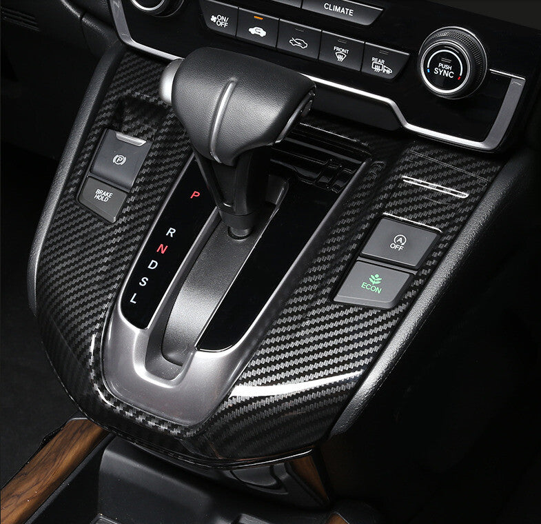 Console Gear Shift Frame Cover Trim 1X for Honda CRV CR-V 2017-2022 Carbon Fiber