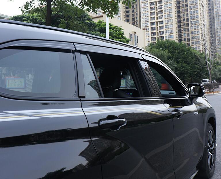 Black For 22-2024 Toyot@a Highlander Window Wind Deflector Visor Rain Wind Guard n