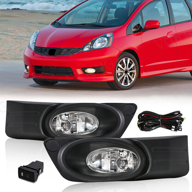 Front Bumper Lamp Fog Light w/ Bulb Bezel for Honda Fit Jazz Shuttle 2011-2016