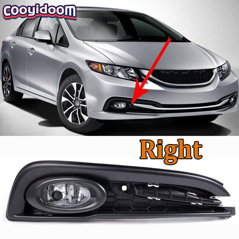 Suitable for 2013-15 for Honda for Civic sedan, right front fog light frame, fog light semi-assembled.