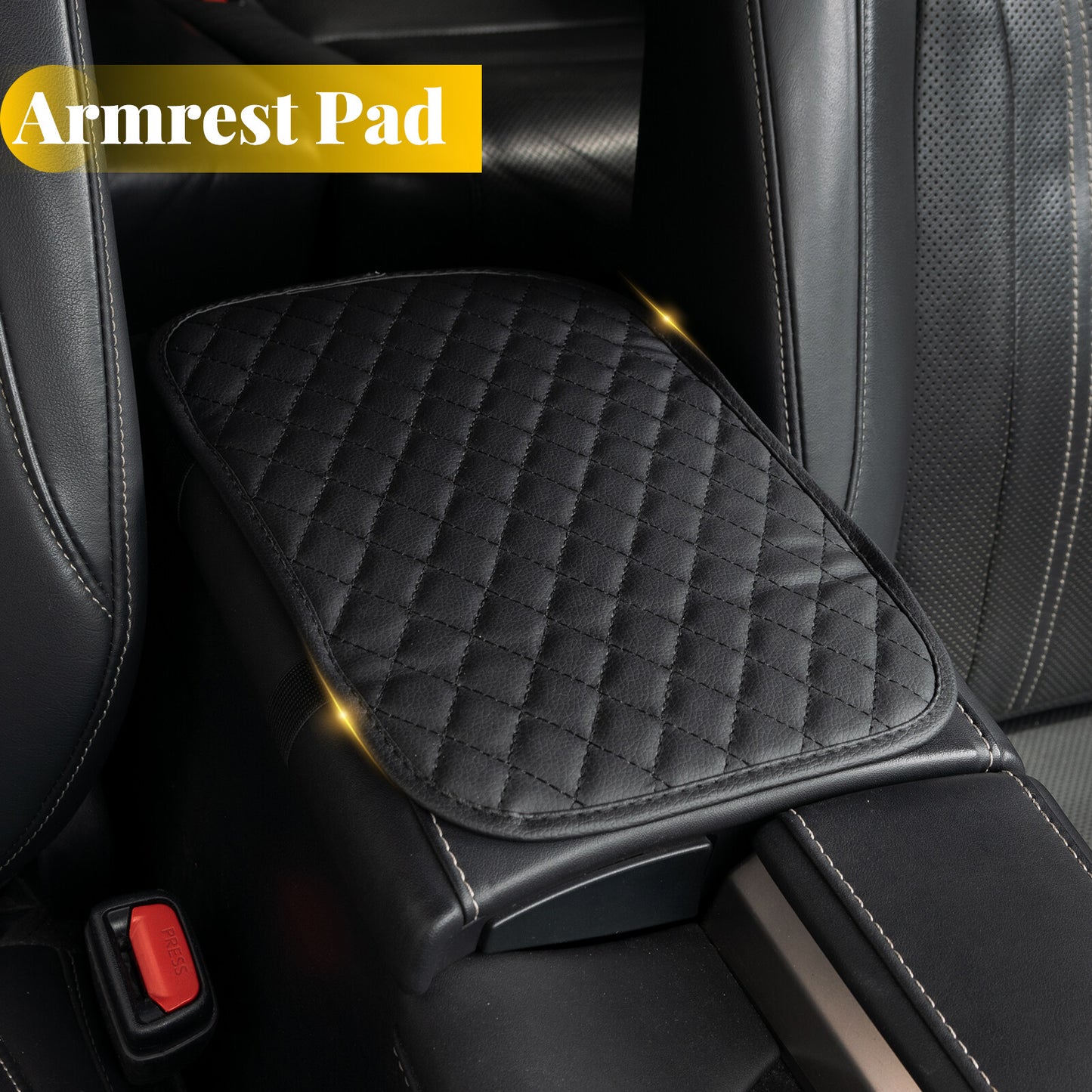 Universal Car Armrest Cushion Cover Center Console Box Pad Protector Accessories DE Q
