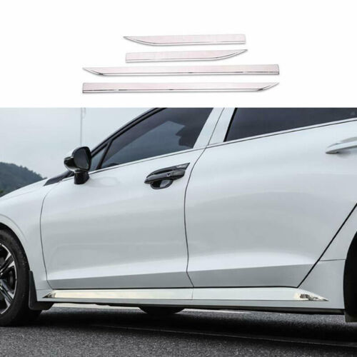 2021-2023 for Kia K5 Chrome Door Body Side Molding Skirt Guard Cover Trim Silver