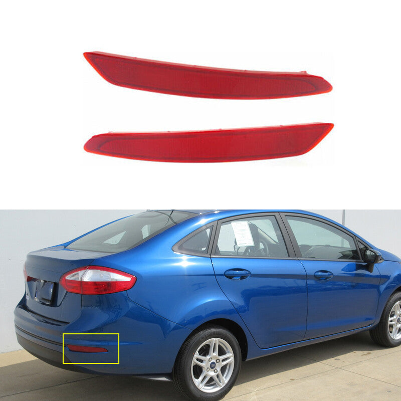 Pair For 2014-2019 for Ford Fiesta Sedan Rear Bumper Reflector light BS7Z13A565B