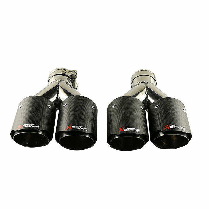 Carbon Fiber Exhaust Tip Dual Pipe ID:2.5 63mm OD:4 102mm Matte Black 2PC