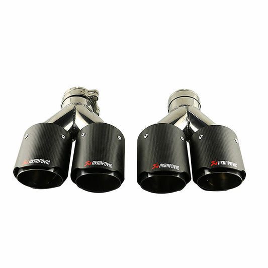 Carbon Fiber Exhaust Tip Dual Pipe ID:2.5 63mm OD:4 102mm Matte Black 2PC