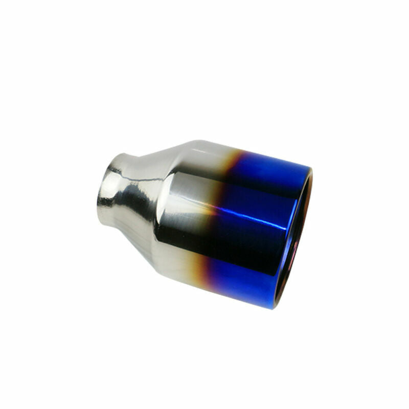 1PC Universal 2.5 ID 4.5 OD Exhaust End Tips Muffler Blue Tips Rolled Tip