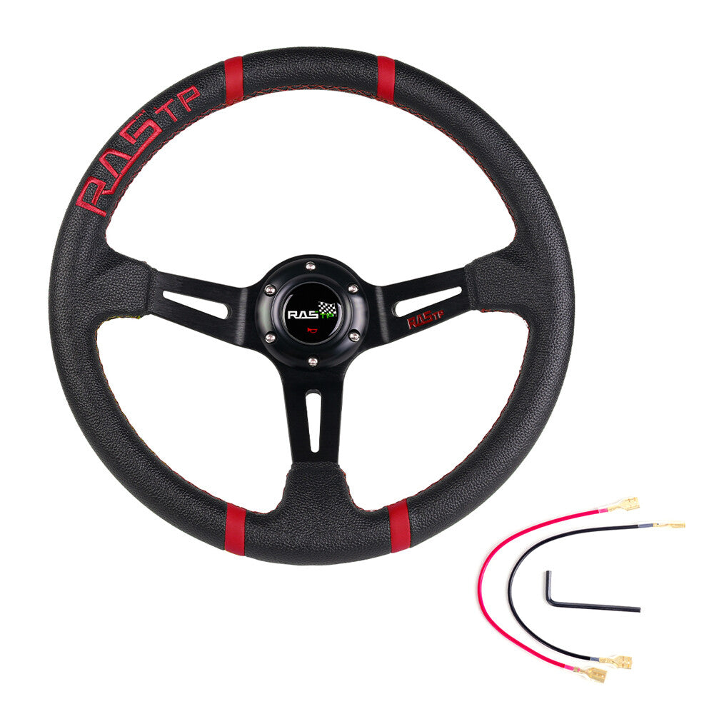 RASTP 13 Deep Dish Drifting Sport Steering Wheel Aluminum Surface Racing