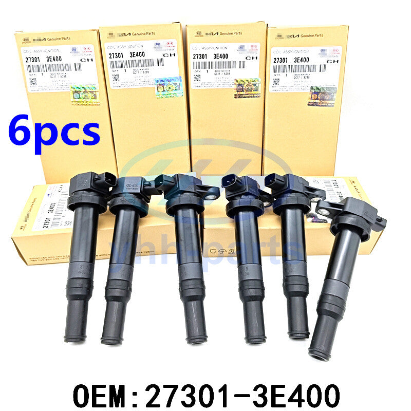 6pcs 273013E400 Ignition Coil for 06-10 for Hyundai Santa Fe Optima Rondo 2.7L