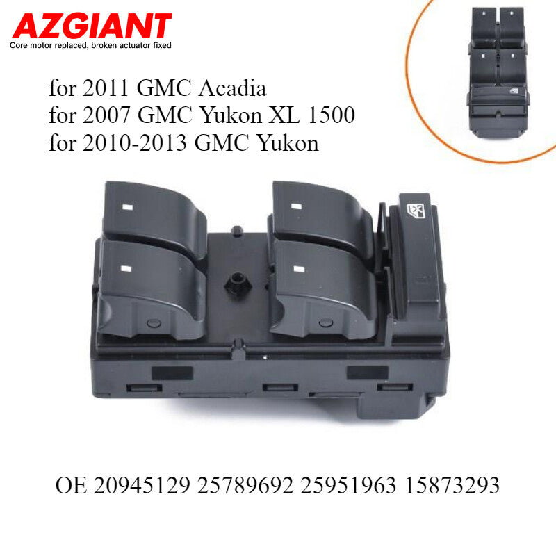 Master Power Window Switch Front Left Driver Side for GMC Acadia/ for Yukon / for Yukon XL