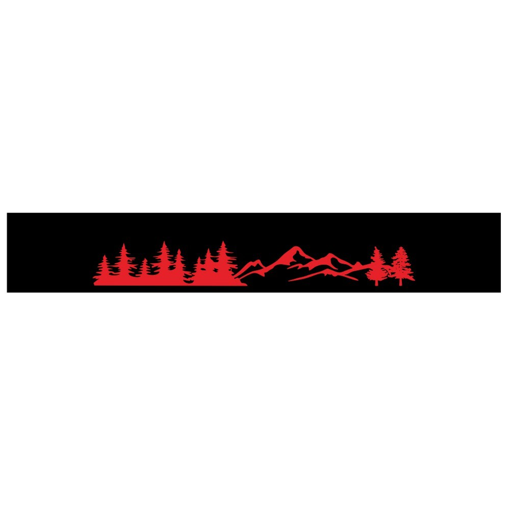 Car Front Window Windshield Decal Stickers Red Tree Mountain Auto Decoration
