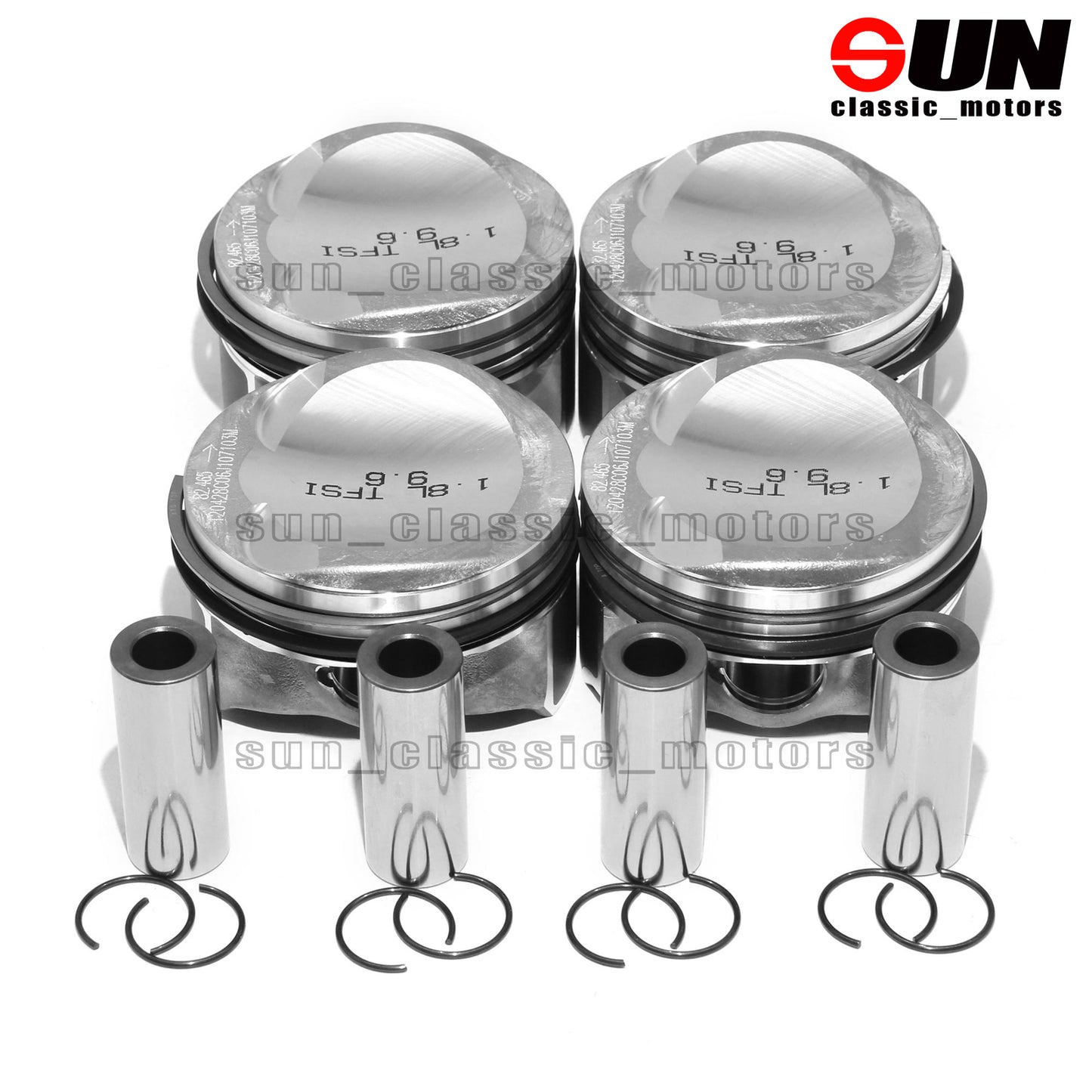 4-piece piston and ring, 82.5 mm x 21 mm, suitable for Audi A3, A4, A5, TT, for Golf , for Passat CC 1.8TSI.
