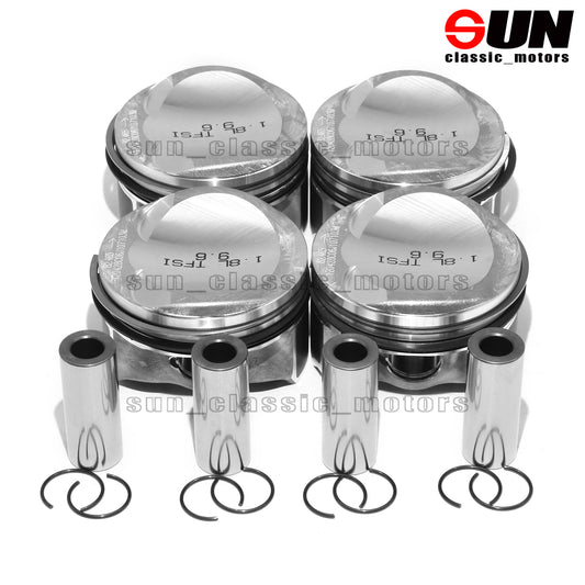 4-piece piston and ring, 82.5 mm x 21 mm, suitable for Audi A3, A4, A5, TT, for Golf , for Passat CC 1.8TSI.