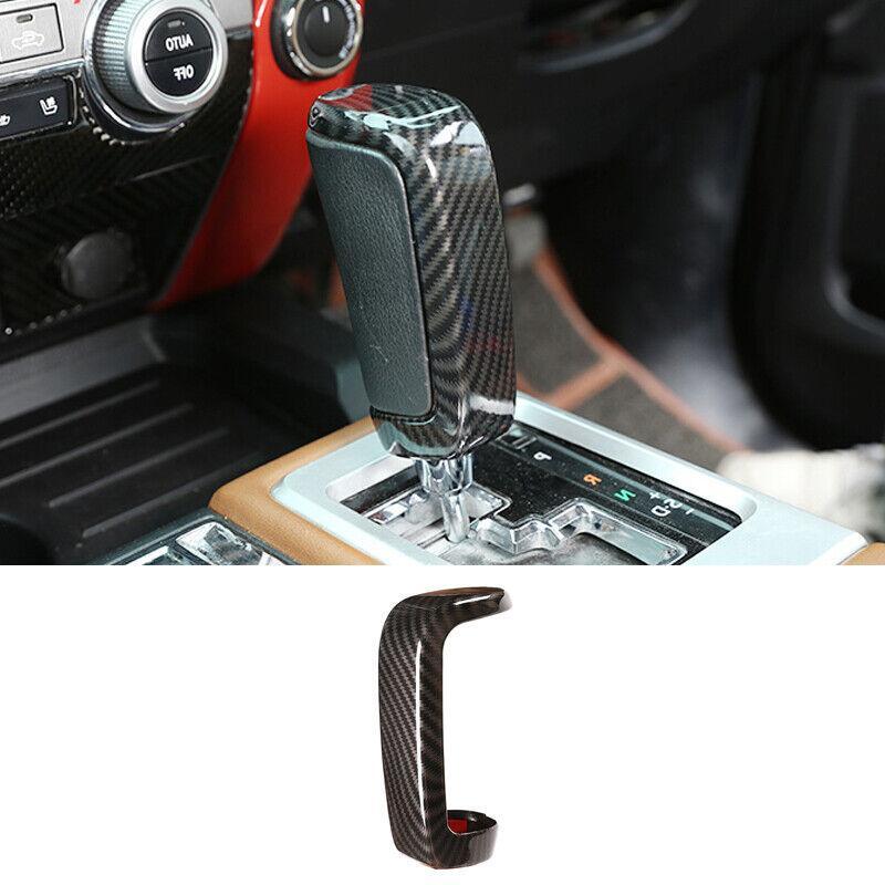 Carbon Fiber Central Console Gear Shift Knob Trim for Toyota Tundra 2014-2021