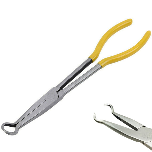 Car Spark Plug Pliers Cable Wire Clamp Removal Tool O-shape Tip 11in Long Nose