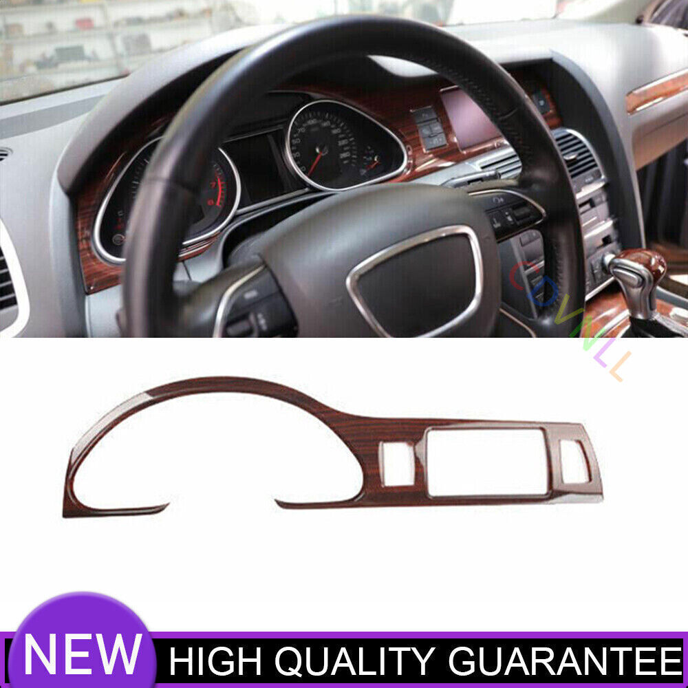 for Audi Q7 2006-2015 Wood Grain Inner Dashboard Instrument Cover Frame Trim 1P