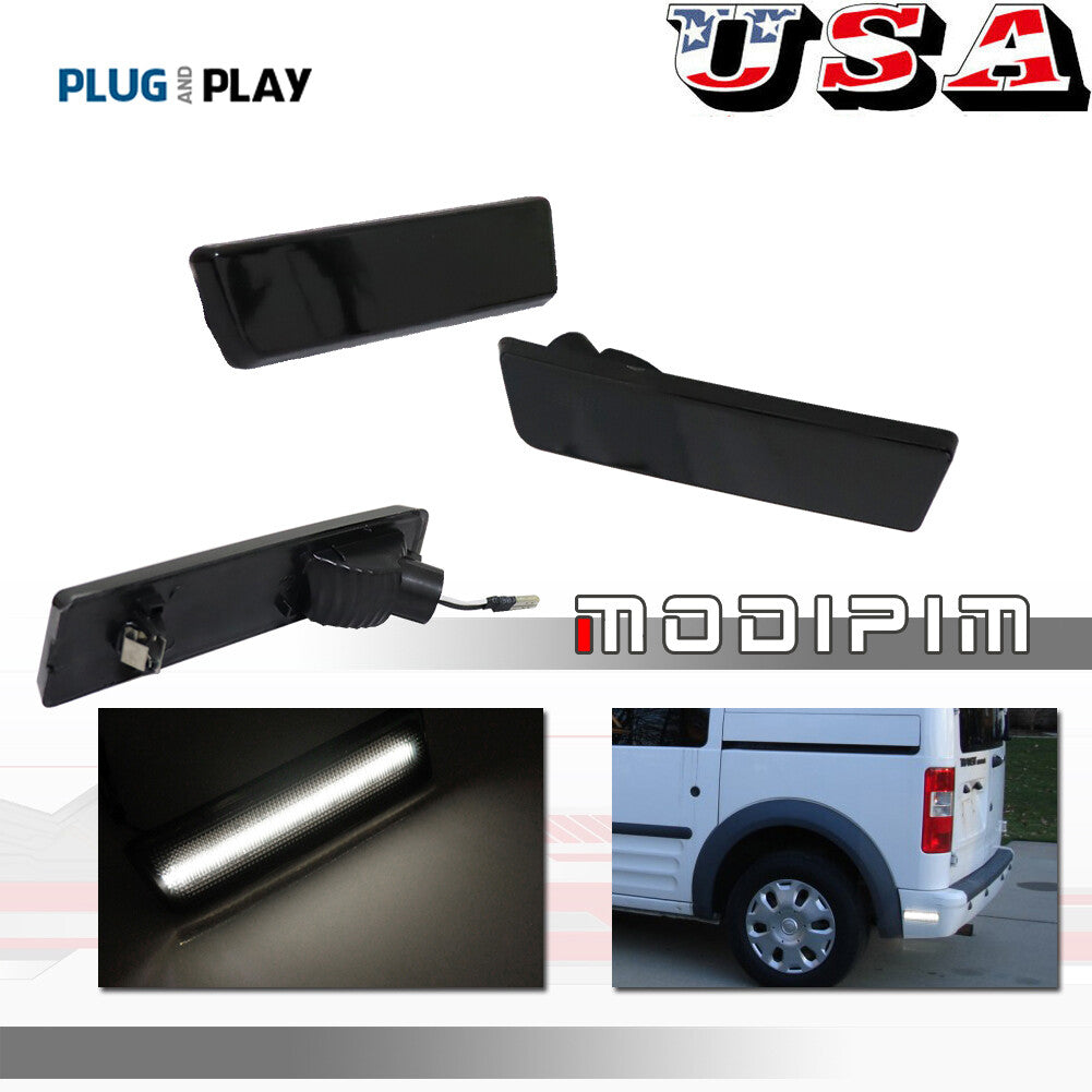 Smoked white rear marker signal light suitable for 10-13 Transit Connect- v
