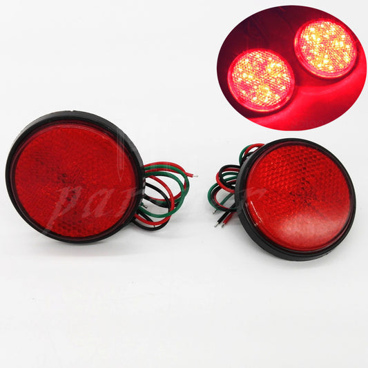 2X Motorcycle Auto Vehicle 24 LED Red Round Brake Stop Tail Rear Light Lamp Bulb Q