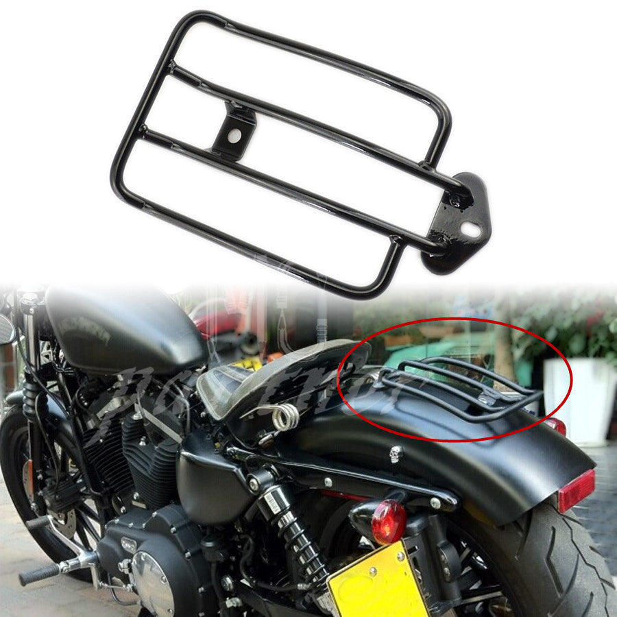 Black Luggage Carrier Rack Solo for Seat for Harley Sportster 883 1200 2004-2014 Q