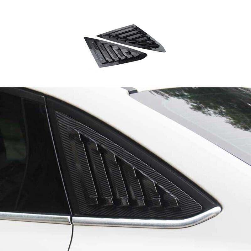 2PCS Window Louver Shutter Cover Trim Carbon Fiber for Ford Focus Sedan 2015-18