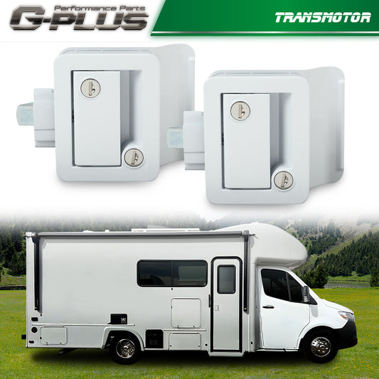 Brand New Fit 2xRV Entry Door Lock Latch Key Handle Door Bolt Camper Cargo Trailer - v