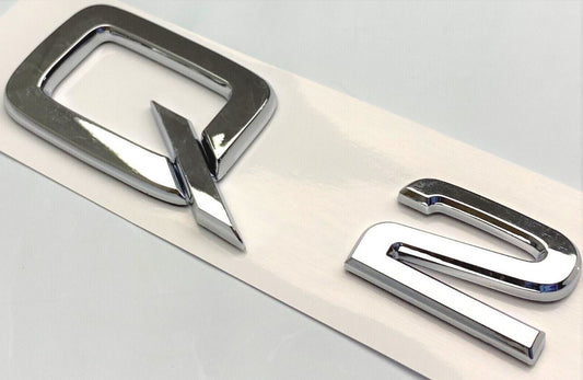 Equipment Manufacturer ( ) Badge Boots for Audi Q2 Cars - Rear Badge Boots, Trunk Cover Badge Stickers, Metal Logos, Chrome Plating