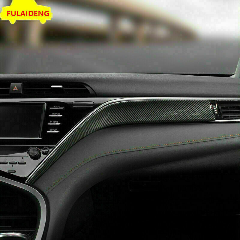 for Toyota for Camry 2018-2023 Carbon Fiber ABS Inner Dashboard Decor Cover Trim