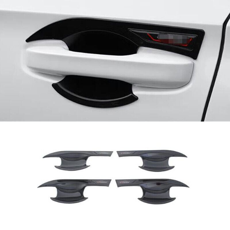 4X ABS Gloss Black Exterior Door Handle Bowl Cover Trim for Honda Accord 2023-24