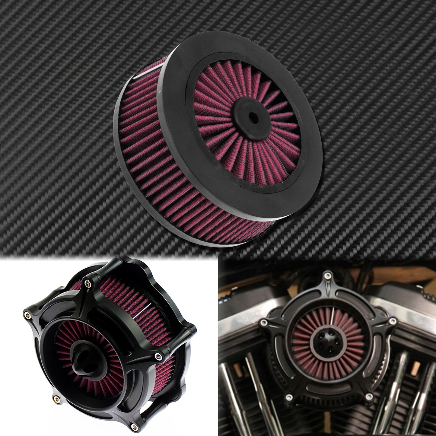 Air Cleaner Element Red Replacement Filter Fit for Harley Sportster Touring Q