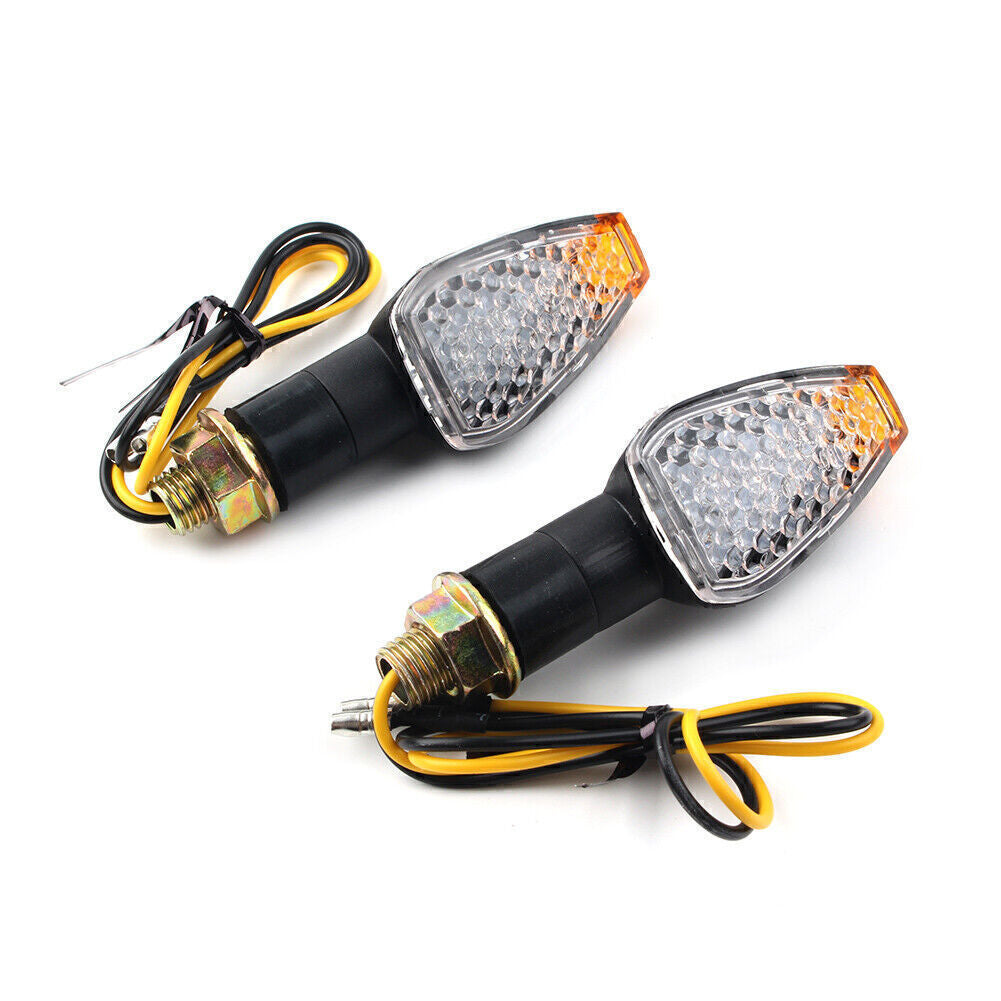 14 Turn Signal Indicators Blinkers Lights Clear Amber Lamps Universal 2PCs