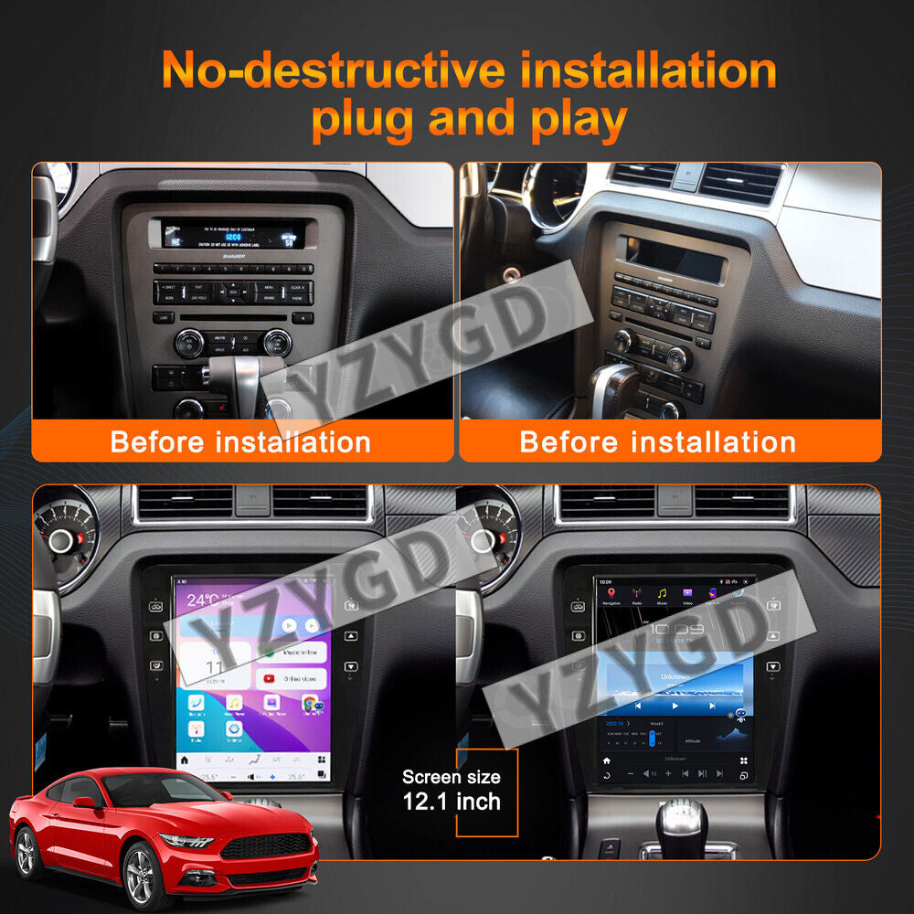 for Ford for Mustang 2009-2013 Android 2Din Car Radio Stereo CarPlay Receiver Screen