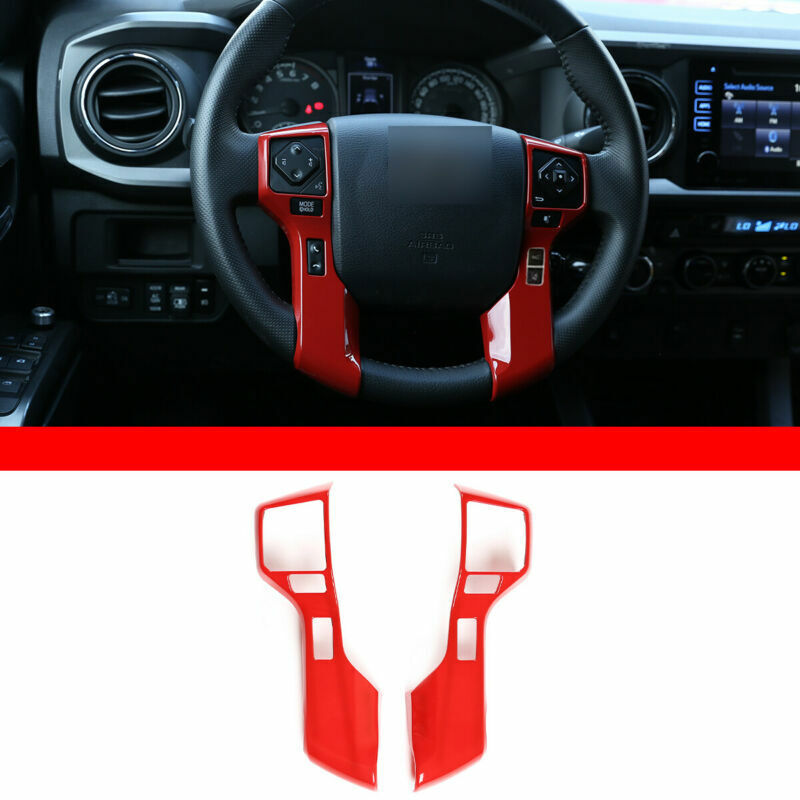 Steering Wheel Custom Decorative Cover Trim For Toyot@ Tacoma 2018-2020 Red n