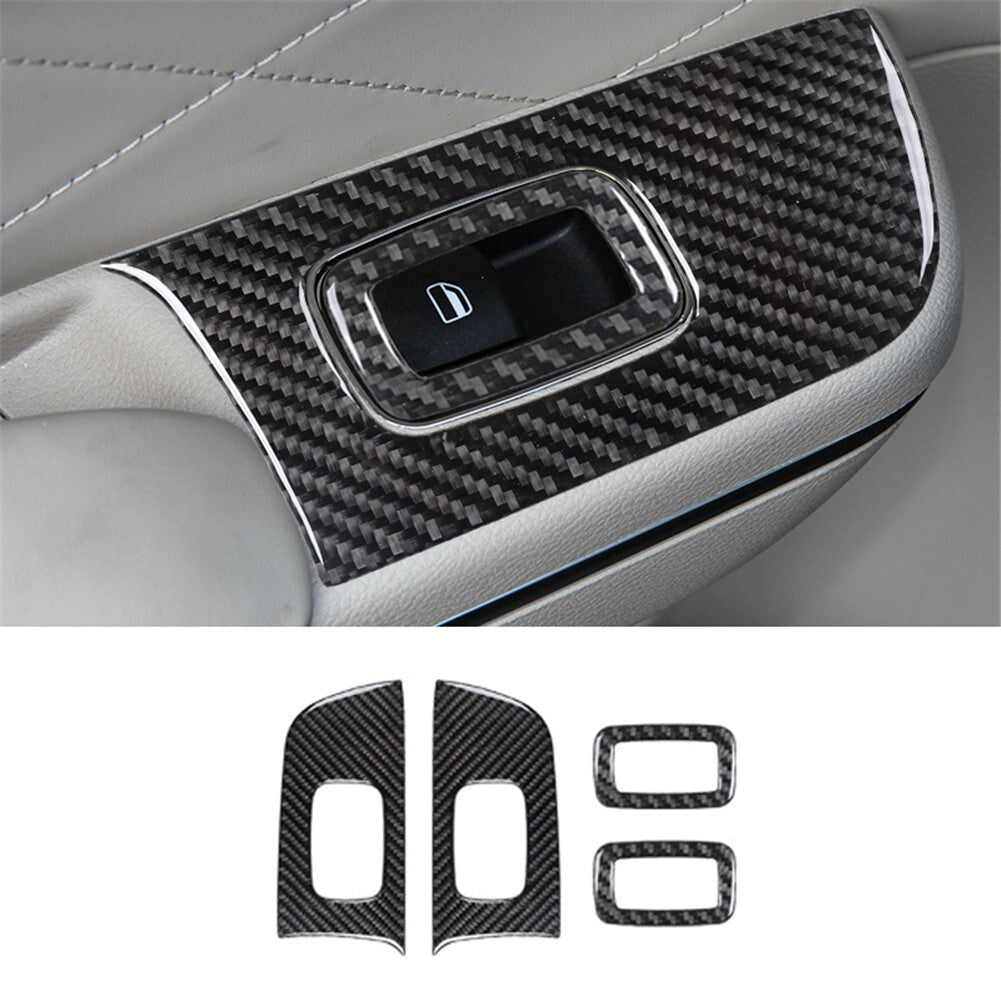 2Pcs Gloss Black Rear Window Lift Button Trim Cover Decor for Audi Q5 2009-2017 v