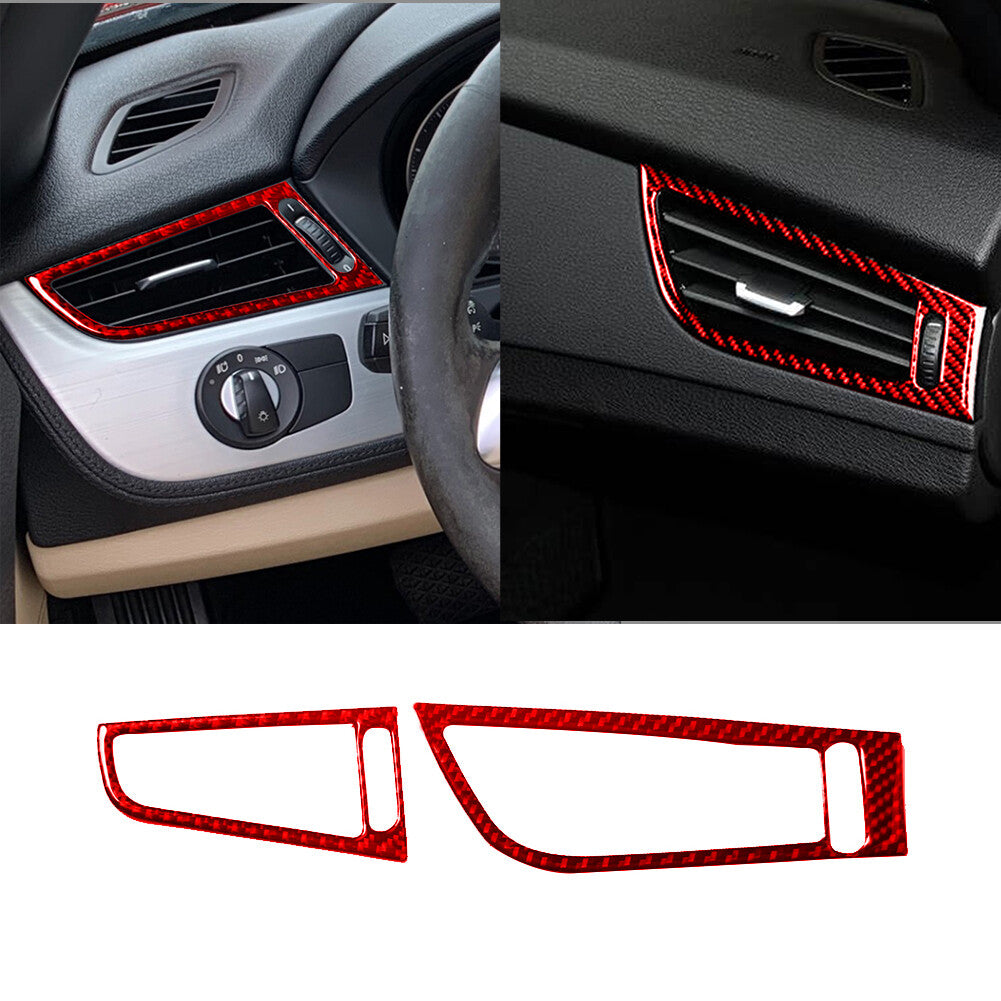 2-Piece Red Carbon Fiber Inner Vent Socket Cover Trim for BMW Z4 E89