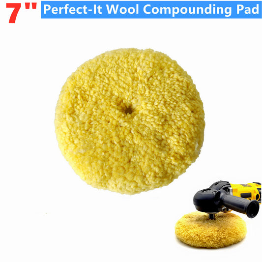7-inch wool cushioning pad, double-sided cut and polished, suitable for automotive and marine applications.