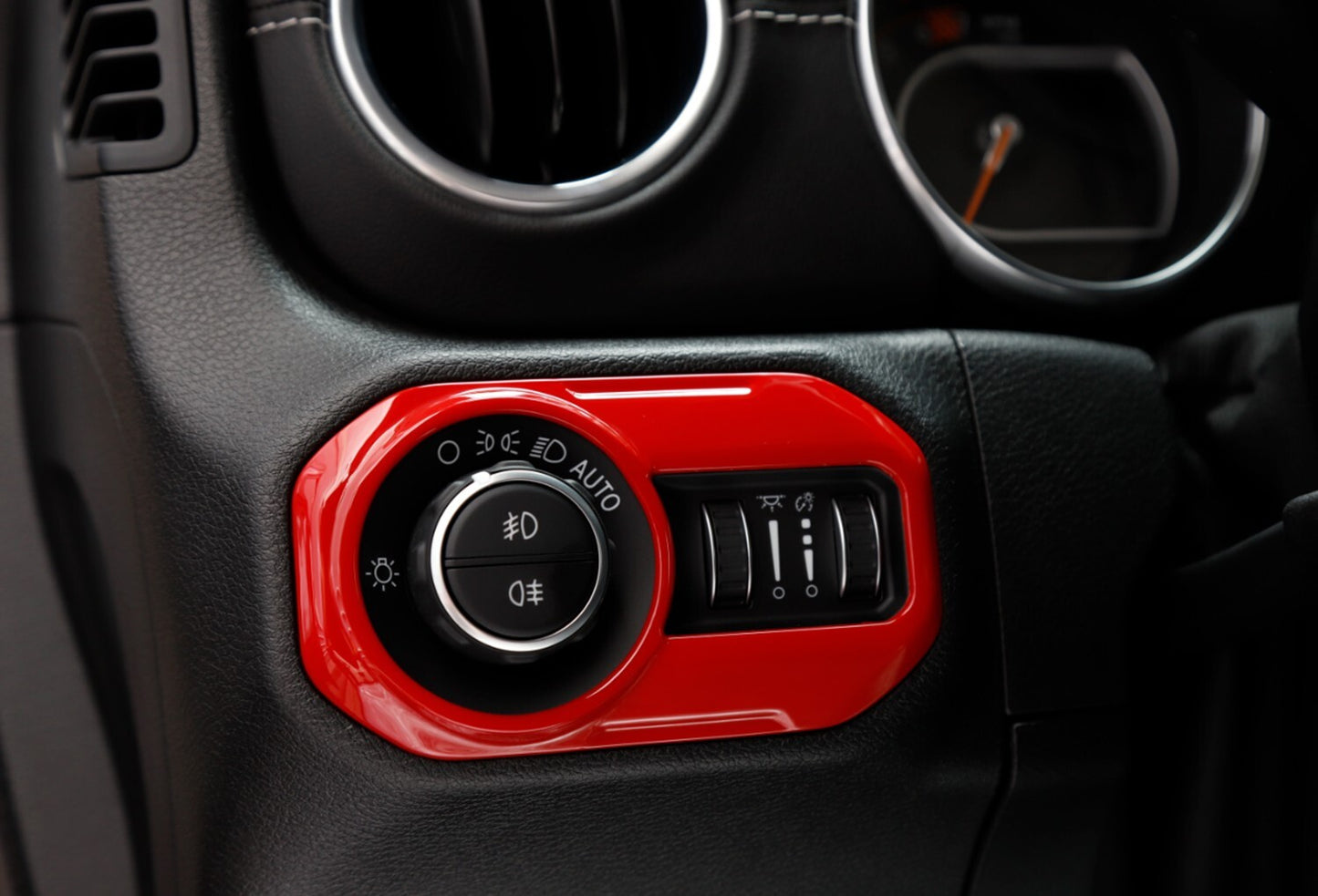 for Jeep for Wrangler JL JT 2018+ Headlight Switch Button Trim Accessories Red ABS