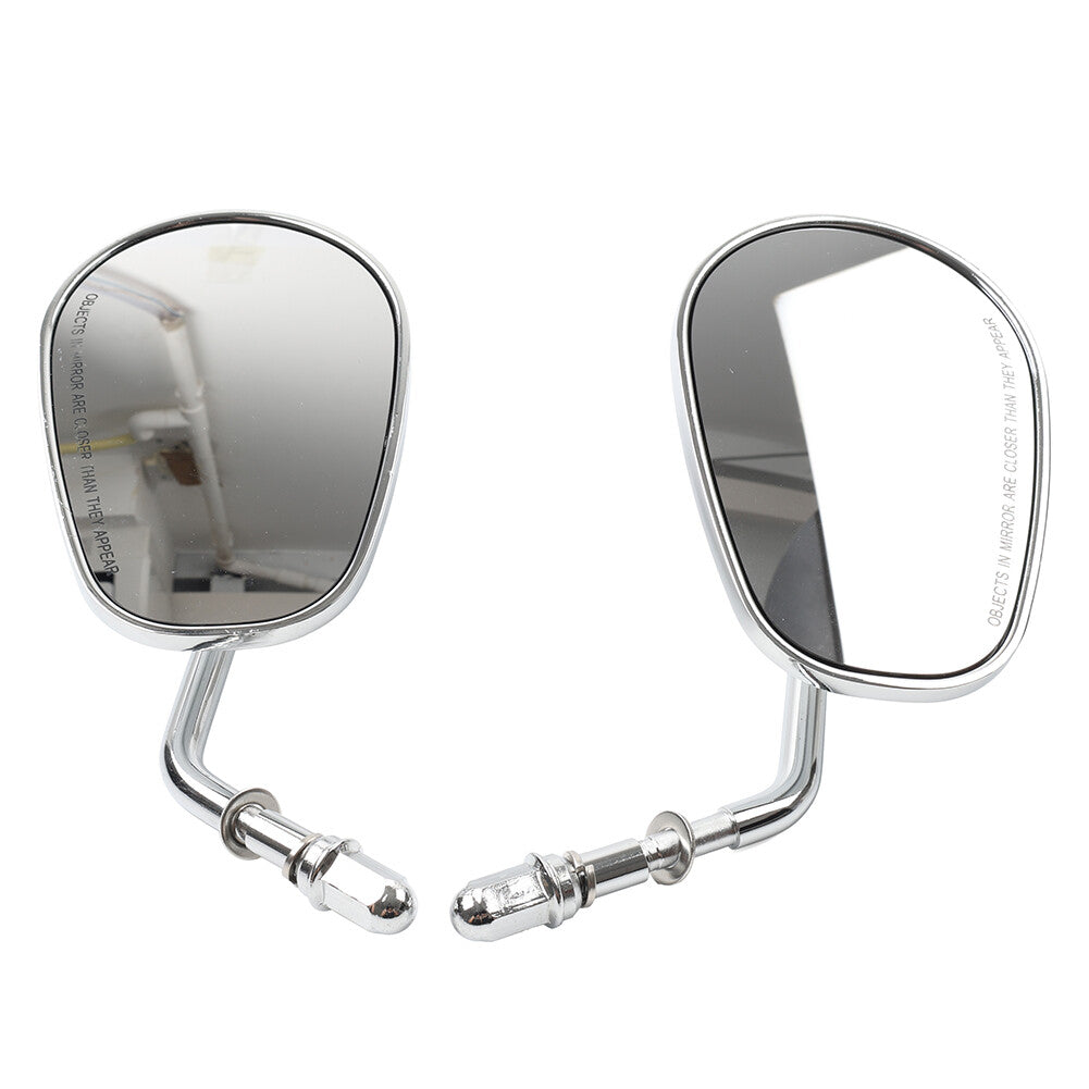 Chrome Teardrop Short stem Rearview Side Mirrors for Harley Electra Glide FLHT Q