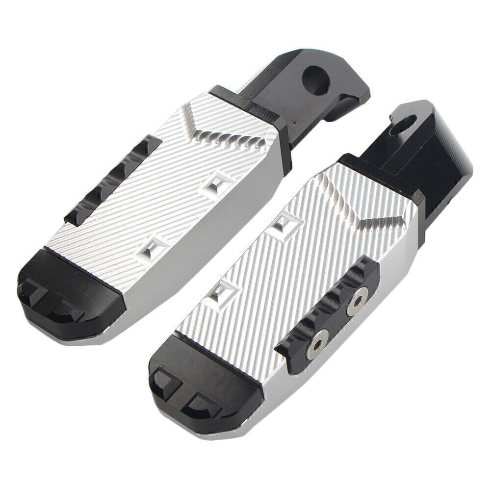 CNC Rear Passenger Footrests Foot Pegs Pedal Pads Fit for Yamaha FZ1 YZF R3 Silver