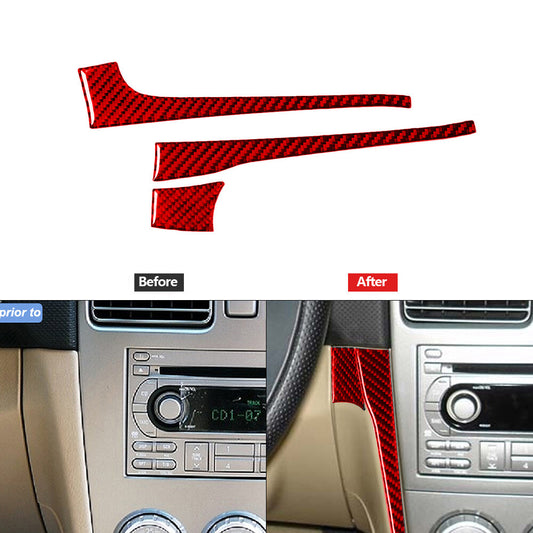 Red Carbon Fiber Manual Gear Shift Panel Trim Sticker for Audi A4 S4 2005-2008 v