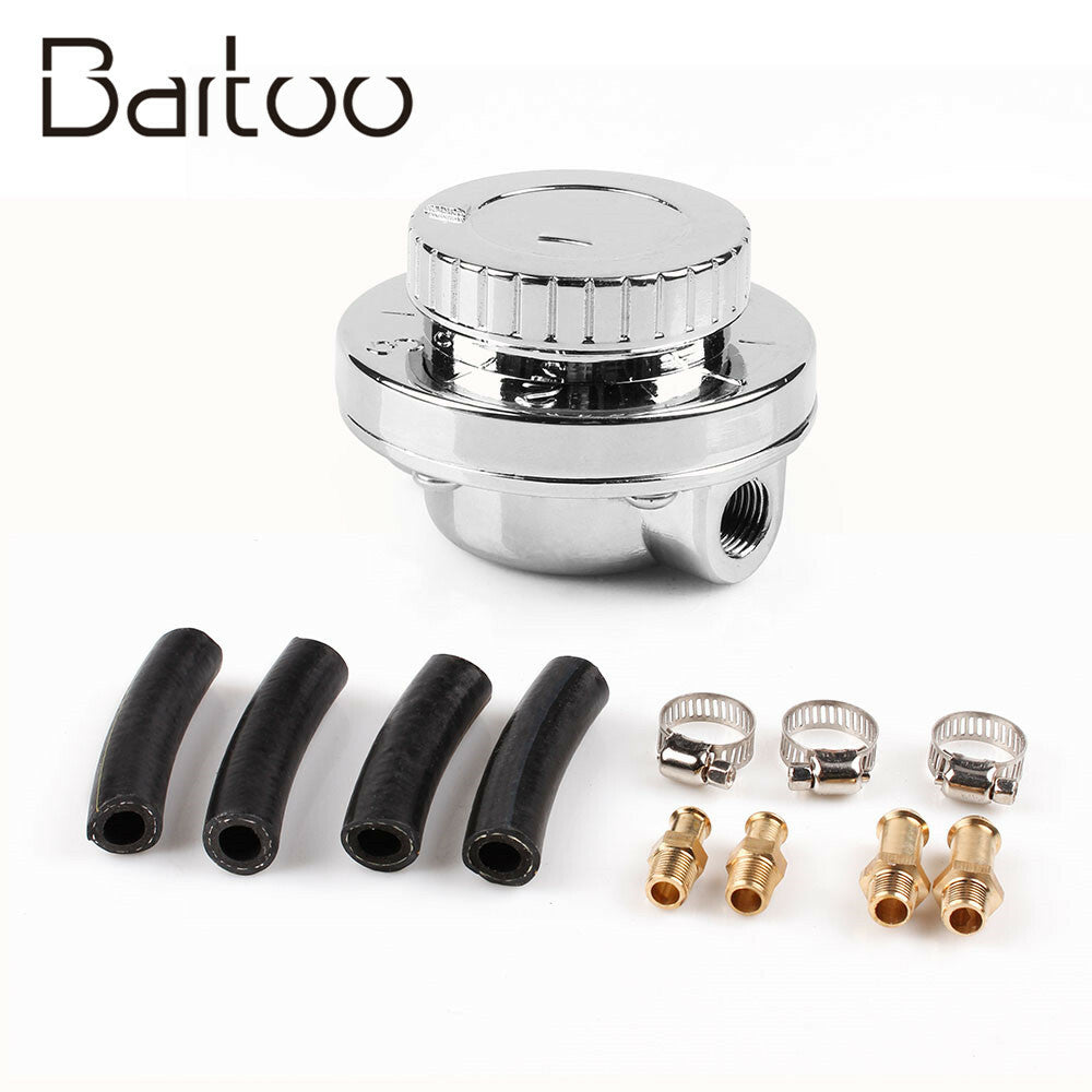 8mm 10mm Adjustable 1-5 PSI Oil Fuel Pressure Carburetor Treatment Regulator Q