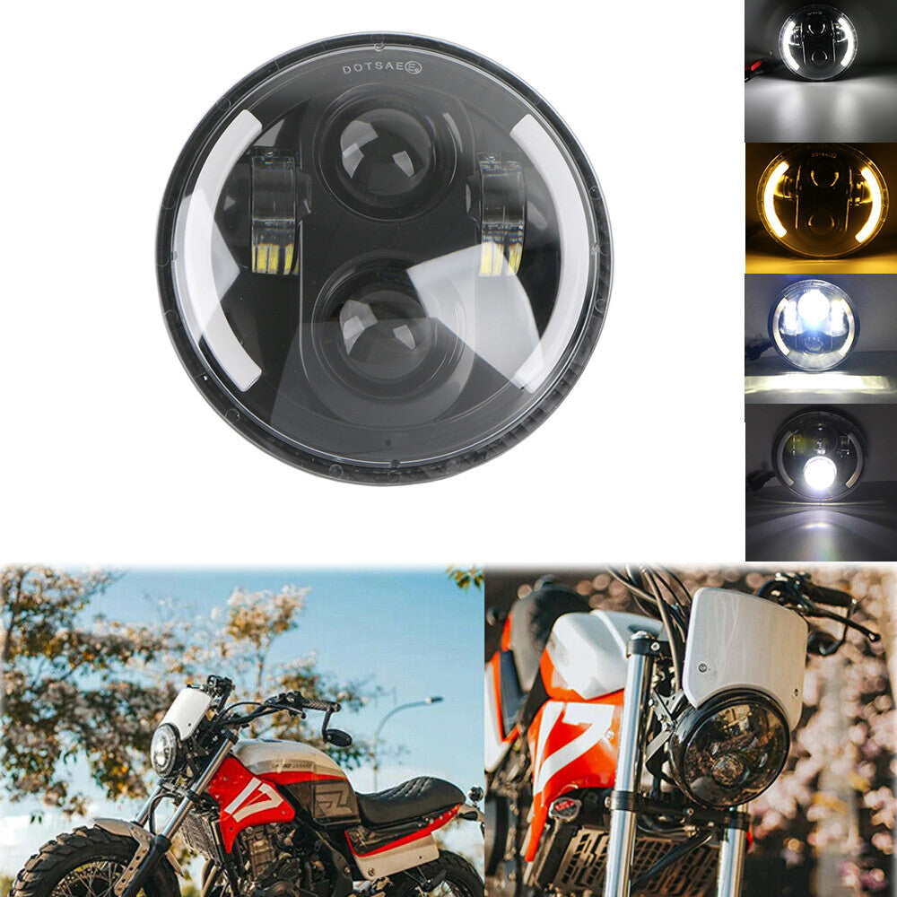 5-3/4 5.75 in Headlight DRL Motorcycle Lamp for Harley Davidson Dyna for Honda LED