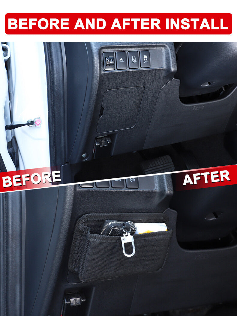 Center Console Driver's Storage Bag for L200 Triton 2019-2023, Black. n