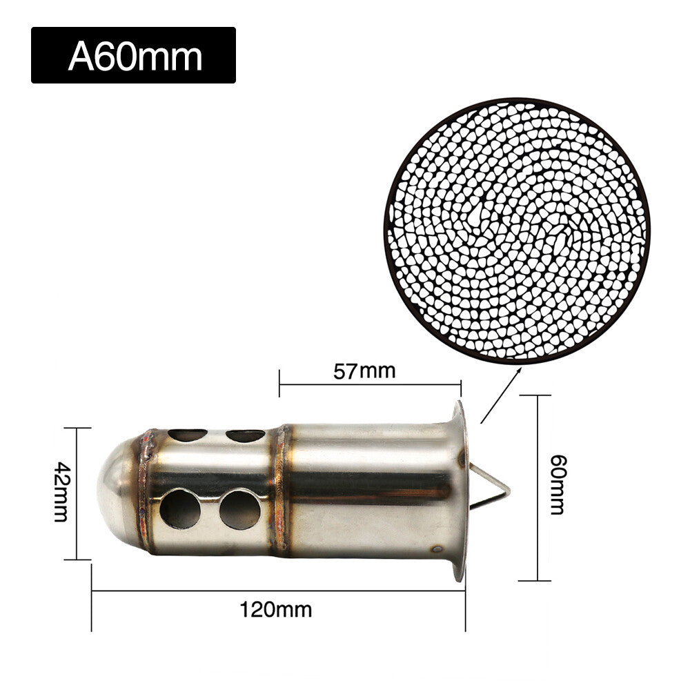 Motorcycle Stainless Steel Muffler Removable 60mm Exhaust Silencer DB Killer Q