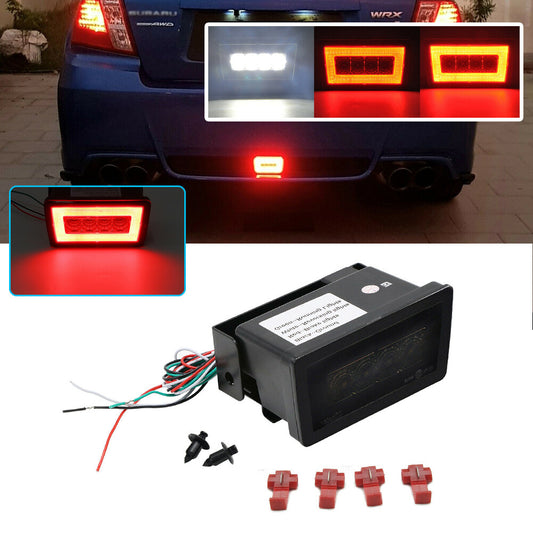For 2011 - 2021 WRX STI Crosstrek Black Housing LED Rear Bumper F1 3rd Brake Light - v